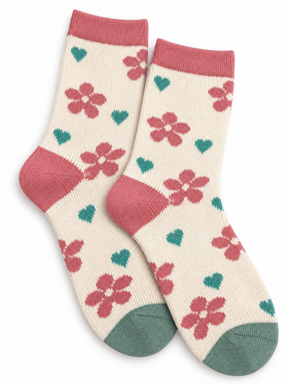 Rainbow Unicorn Birthday Surprise Floral Heart Crew Socks NWOT
